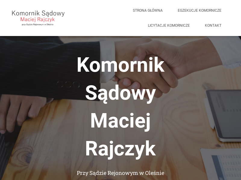 Komornik Sądowy przy Sądzie Rejonowym w Oleśnie Maciej Rajczyk